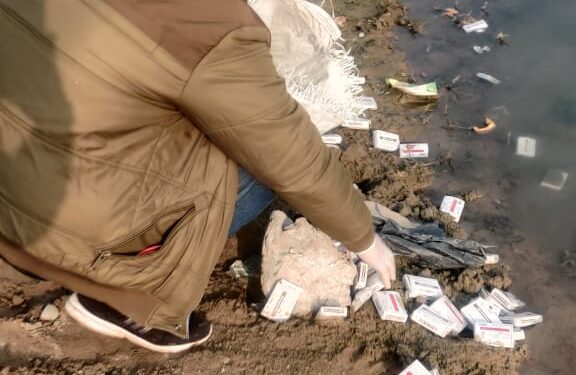 JKMSCL Stamped ‘Unused & Expired’ Drugs Dumped Into River Tawi, Authorities Clueless